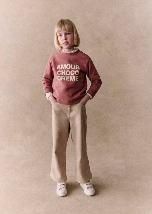 Sweat-shirt Amour Choco Crème