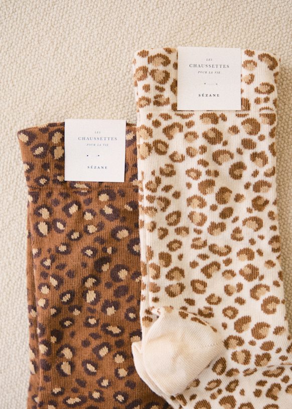 Leopard print socks
