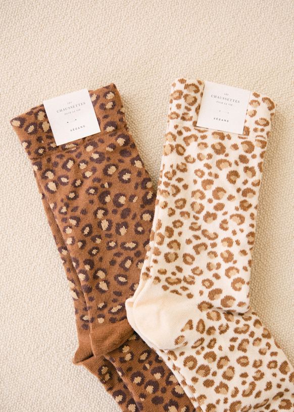 Leopard print socks