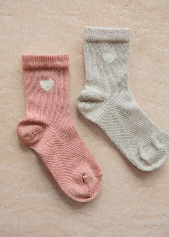 Set of 2 heart socks